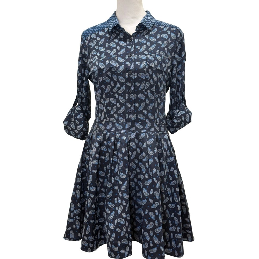 DKNY Silk Dress Paisley‎ Size 4 Cottagecore Retro Cowgirl